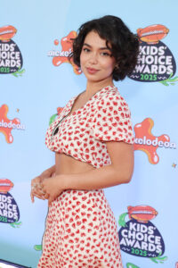 SANTA MONICA, CALIFORNIA - JUNE 21: Auli'i Cravalho attends 2025 Nickelodeon Kids' Choice Awards at Barker Hangar on June 21, 2025 in Santa Monica, California.  (Photo by JC Olivera/WireImage)